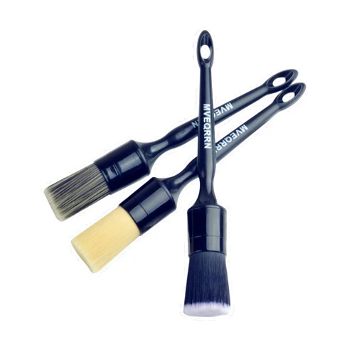 MVEQRRN 3pcs Car Detailing Brush Set-1pcs Boars Hair Car Detailing Brushes,1pcs Ultra Soft No Scratch Detailing Brush for Air Vent,Leather Seat 1pcs Detail Brushes car Detailing for Interior Exterior