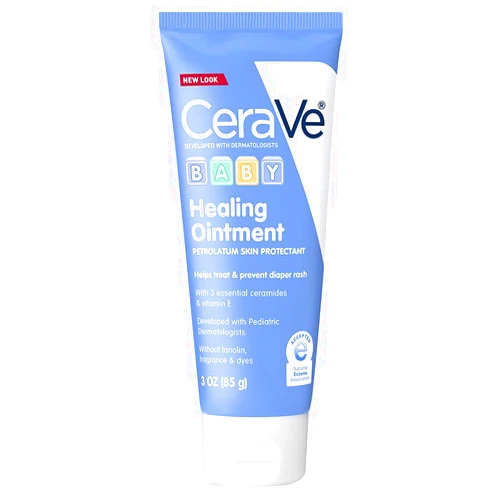 CeraVe Diaper Rash Cream, Baby Healing Ointment for Extra Dry, Cracked Skin, Diaper Cream with Ceramides & Vitamin E, Lanolin, Fragrance, Paraben, Dye, Phthalates & Sulfate Free, 3 Ounce