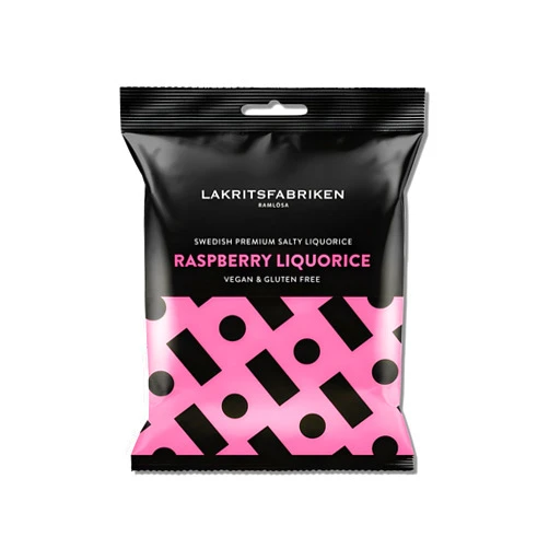 Goodscious Lakritsfabriken Swedish Premium Licorice - Soft Salty Raspberry Licorice Candy - Vegan Candy, Gluten Free, Dairy-Free, Nut Free Juicy Candy - Gourmet Candy - Swedish Pastilles & Travel Candy - 3.53 oz