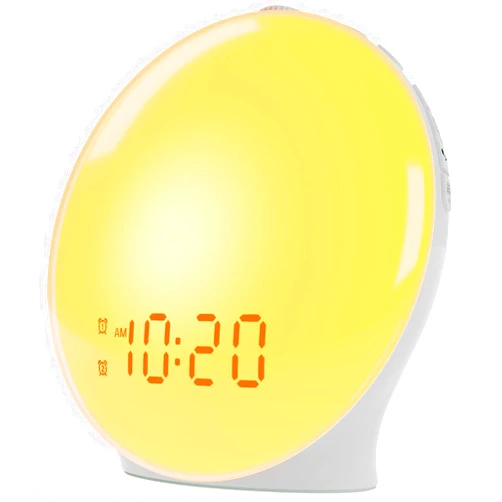 JALL Wake Up Light Sunrise Alarm Clock for Kids, Heavy Sleepers, Bedroom, with Sunrise Simulation, Sleep Aid, Dual Alarms, FM Radio, Snooze, Nightlight, Daylight, 7 Colors, 7 Natural Sounds, Ideal for Gift