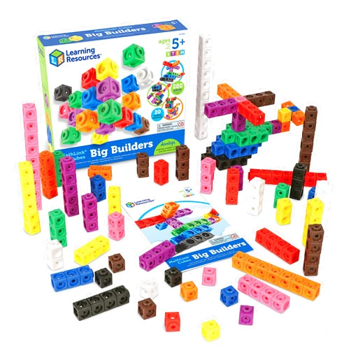 Learning Resources MathLink Cubes Big Builders - Set of 200 Cubes, Ages 5+, Develops Early Math Skills, STEM Toys, Math Games for Kids, Math Cubes for Kids,Stocking Stuffers