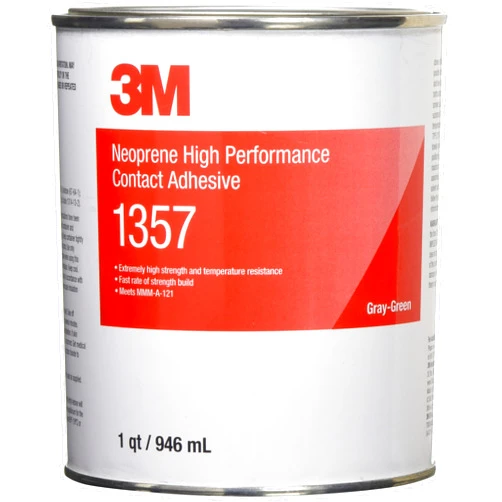 3M Neoprene High Performance Contact Adhesive 1357, Gray-Green, 1 Quart Can