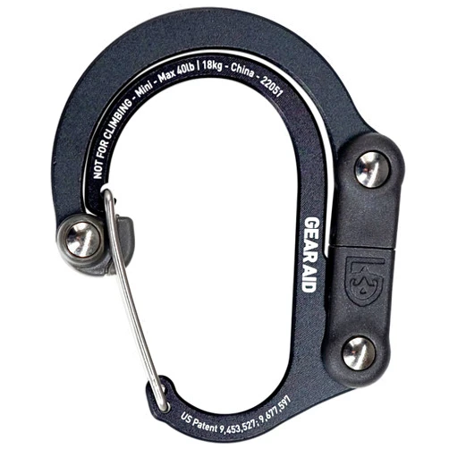 GEAR AID HEROCLIP Carabiner Clip and Hook (Mini) for Travel, Luggage, and Small Bags