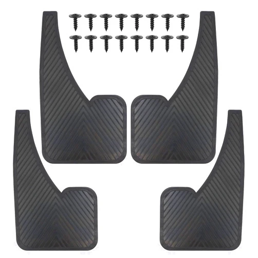 URMECCH Universal Car Mud Flaps Mudflaps Rubber Mudguards Black Splash Guards Fender (4 Pack) with 16 Pieces Fastener Rivet Clips for Rally Car Sedan Hatchback SUV Van Racing WRC