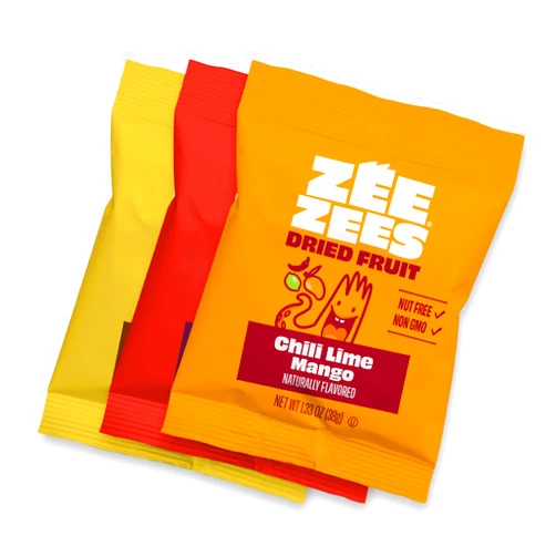 Zee Zees, Dried Fruit Variety, Chili Lime Mango, Mixzees Mixed Fruit, Dried Pineapple, 1.33oz. 36 Count, Nut Free, Kosher, Vegan, Safe for School
