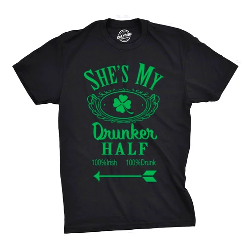 Crazy Dog T-Shirts Funny St Patricks Day Couple Shirt – His and Hers Matching Shamrock Tee Irish Pub Crawl Party Outfit
