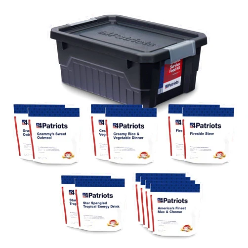 4Patriots 2-Week Survival Food Kit: Emergency Food Supply Designed to Last 25 Years, 84 Servings