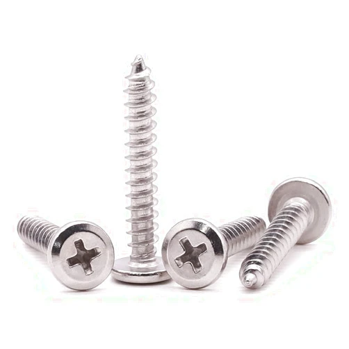 EASTLO M4 x 16mm Flat Round Head Phillips Drive Self Tapping Screws, 304 Stainless Steel 18-8 Wood Screws Furniture Screws, Full Coarse Thread Sheet Metal Screws, Pack of 50