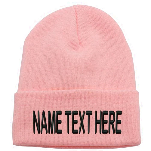 Caprobot iD Custom Embroidery Personalized Name Text Ski Toboggan Knit Cap Cuffed Beanie Hat