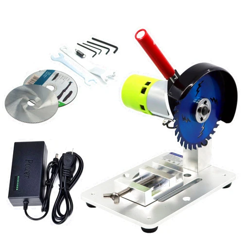 NovelLife Mini Miter Saw 4 inch Electric Cut-Off Chop Saw 775 Motor 105mm Circular Blade for DIY Model Crafts Hobby Metal Wood Plastic Compound Cutting Tool