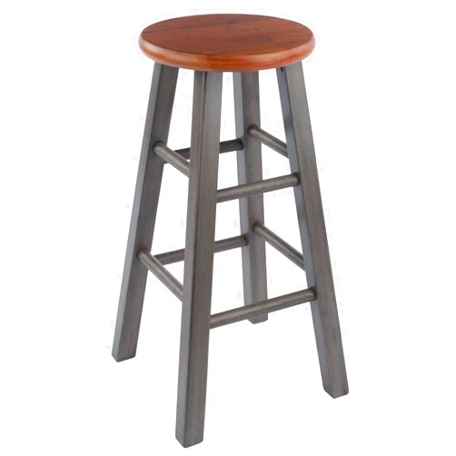 Winsome Wood Ivy Counter Stool, Rustic Gray and Teak, 24