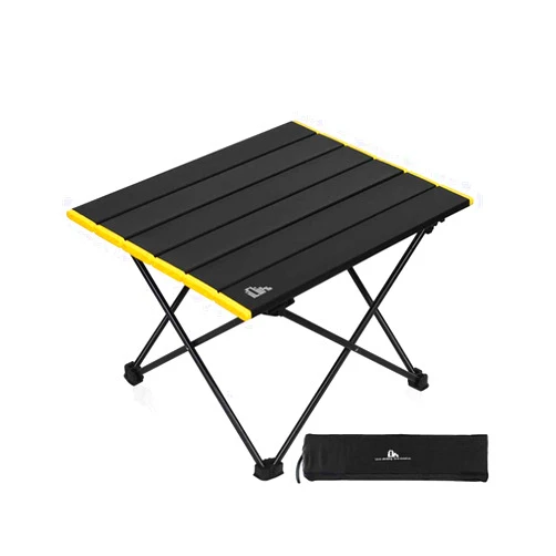 iClimb Ultralight Compact Camping Alu. Folding Table with Carry Bag, Two Size (Black - S)