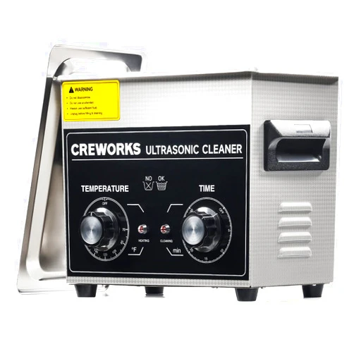 CREWORKS 3.2L Ultrasonic Cleaner with Heater & Timer, 304 Stainless Steel Sonic Cleaner, 0.8gal Ultrasonic Parts Cleaner with Knobs, 120W Professional Lab Ultrasonic Cleaner for Glasses Coin Microchip