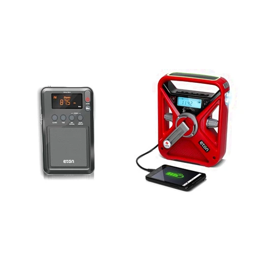 Eton Elite Mini AM/FM/Shortwave Radio and FRX3+ Emergency Weather Radio with Hand Turbine and Solar Power