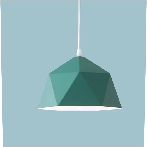 WANGYAN Nordic Restaurant Chandelier Lamp Shades Pendant Lamp Fixture Install Pendant Light with Half Flush Mount E27 Screw Mouth Decorative Lights Single Head Ceiling Lighting Pendant, Green, 14.9in