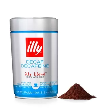 Illy Caffe Coffee Coffee - Espresso and Drip - Ground - Medium Roast - Decaf - 8.8 Oz - Case of 6 Espresso 8.8 Ounces