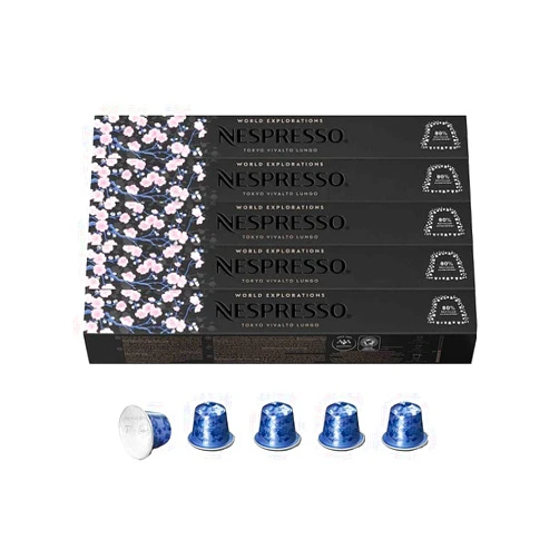 Nespresso Capsules Original Line Tokyo Vivalto Lungo, Medium Roast Coffee, 50 Count Coffee Pods