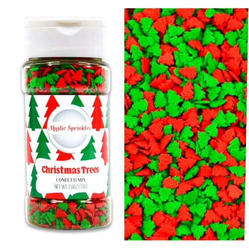Mystic Sprinkles Christmas Holiday Confetti Sprinkle Mixes (Christmas Trees 2.6oz)
