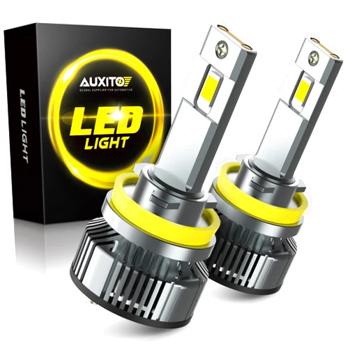 AUXITO H11 H9 H8 LED Bulbs Fog Light Bulbs, 900% Brightness 6500K Cool White, CSP LED Chips Fog Lamps Replacement, Play and Plug, Pack of 2