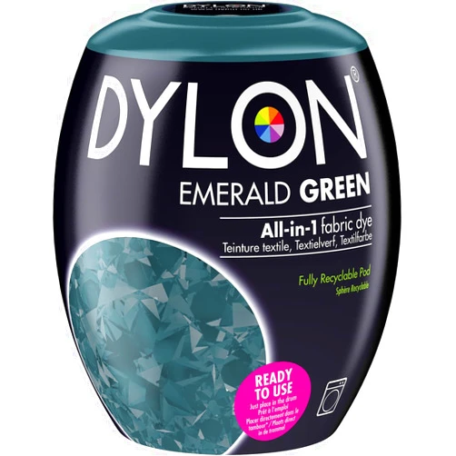 Dylon Washing Fabric Clothes Soft Furnishings Machine Dye Pod 350g 04 Emerald Green, 350 g (Pack of 1), 12 Ounce