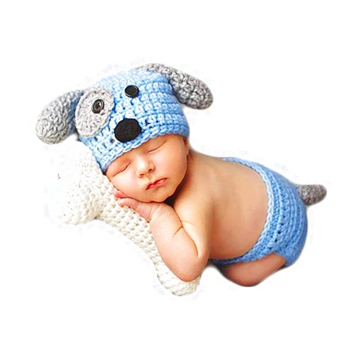 Vedory Newborn Baby Photography Props Boy Girls Photo Shoot Props Outfits Crochet Knitted Costume Unisex Cute Infant Hat Pants