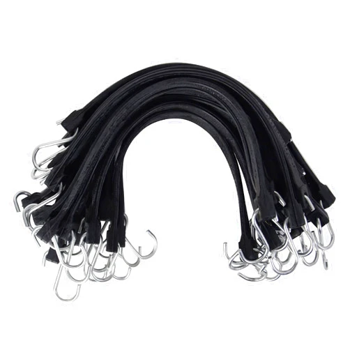 XSTRAP STANDARD 20 Pack 15'' Adjustable Rubber Tarp Straps, EPDM Bungee Cords with Hooks, Ideal for Securing Tarps, Canvases