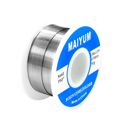 MAIYUM 63-37 Tin Lead Rosin Core Solder Wire for Electrical Soldering (0.8mm 50g)