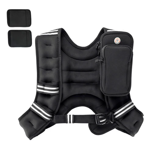 PACEARTH Weighted Vest,4lb/6lb/10lb/12lb/16lb/20lb/25lb/30lb Weight Vest with Reflective Stripe, Body Weight Vests Adjustable for Men, Women Workout, Strength Training, Running, Walking, Jogging