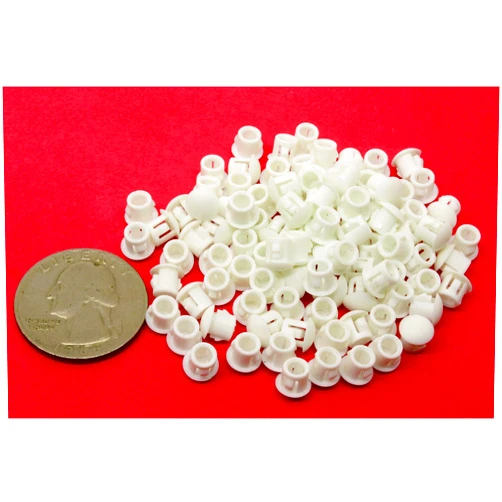 New Millennium Entertainment, LLC White Nylon Push in Locking Hole Plug - Fits Panel Hole Diam 3/16