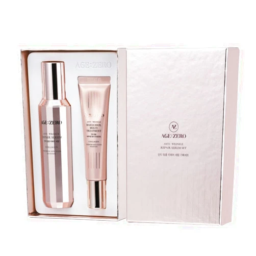 Tomnada AGE:ZERO Vegan Anti Wrinkle Repair Serum Treatment Kit – K-Beauty Anti-Aging Set with Niacinamide, Bakuchiol, Collagen for Firming, Hydrating, Radiant Glow Skin Care Gift Set