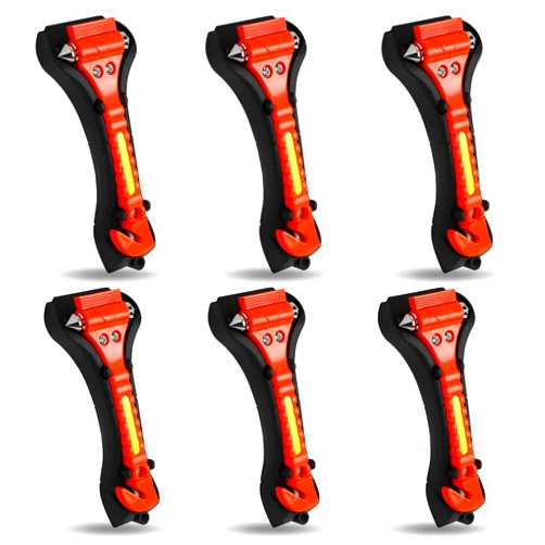 MorTime 6 Pack Car Safety Hammer Window Breaker, Car Emergency Escape Tool, Window Hammer Seat Belt Cutter
