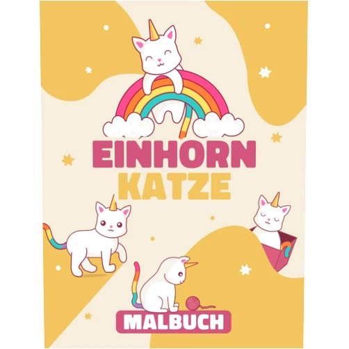 Bookdraw press Einhorn Katze Malbuch: +40 Katze Einhorn zum Ausmalen Geschenk für Mädchen und Jungen zum Geburtstag Ein süßes Malbuch für Kinder - Katze Einhorn Malbuch für Kinder Ab 3 Jahren (German Edition)