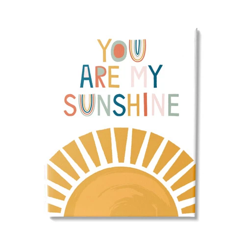 Stupell Industries You are My Sunshine Phrase Children's Sun Rise Canvas Wall Art, 30 x 40, Yellow