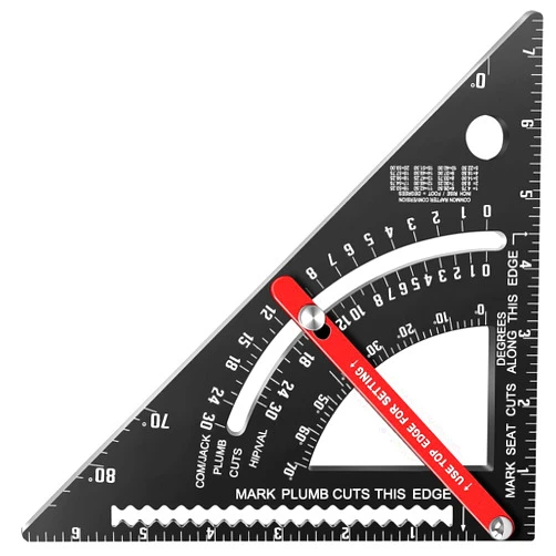 Smgda Carpenter Square 7 inch, Adjustable Angle Combination Square, Aluminum Triangle Ruler, Rafter Square, framing Woodworking Tools, Metal Carpentry Square