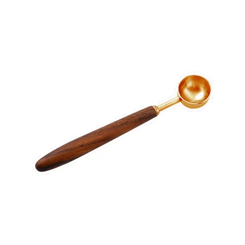 Gonzone Coffee Spoon - Vintage Walnut Wood Handle, Stainless Steel Coffee Scoop ，Stainless Steel Tea Scoopand Seasoning Spoons (1, Rose Gold, 2g Capacity)