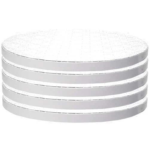 O'CREME O’Creme Cake Board, White Round Cake Circles with Gorgeous Design, Sturdy & Durable 1/2” Thick Cake Drums, Round Cake Boards with 9” Diameter, Pack of 5 Disposable Cake Drums