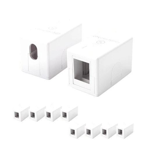 Cable Matters UL Listed 10-Pack 1-Port Keystone Jack Surface Mount Box in White