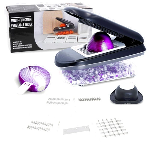 Jikoni Yetu Onion Chopper - Food chopper with container - Vegetables Chopper - Veggie Chopper - Vegetable Slicer - Chopper Vegetable Cutter - Vegetable Slicer and Chopper - Mandoline Slicer.