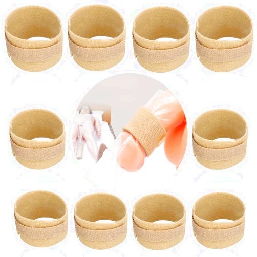 EaseCare Male External Catheter Strap Leak Free Penile Clamp Fully Adjustable Urinary Sheaths Fixer Band for Prostate Surgery Prostatectomy Reusable Washable Incontinence Supplies(Pack of 10)