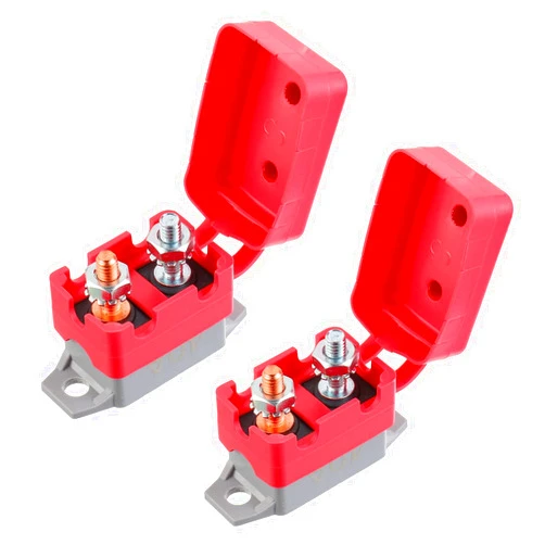 EPLZON 40A 12V-24V Automatic Reset Circuit Breaker with Cover Stud Bolt for Battery Chargers Trucks Car Engines and More(2pcs)