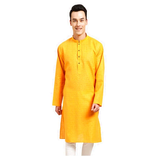 Sojanya (Since 1958, Men's Cotton Linen Checked Only Long Kurta
