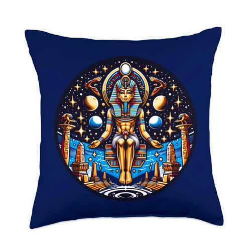 Ancient Egyptian Mythology and Egyptologis Apparel Ancient Egypt God Osiris Throw Pillow