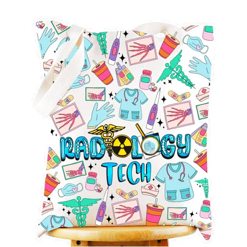 G2TUP Radiology Tech Canvas Tote Bag X-Ray Tech Gift Radiologic Technologists Shoulder Bag Radiology Merch
