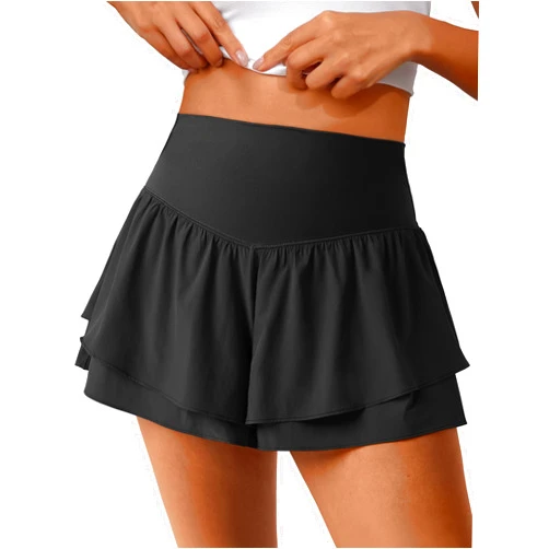 ANRABESS Womens Workout Running Shorts 2 in 1 Flowy High Waisted Athletic Loose Short 2025 Cute Tennis Skorts with a Pocket