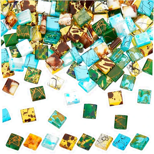 PH PandaHall 160pcs 8 Colors 2-Hole Glass Seed Beads, Tila Beads Rectangle Craft Beads Spray Painted/Drawbench Flat Square Beads Loose Spacer Beads for Bracelets Necklace Jewelry Making, 5x4.5~5.5mm