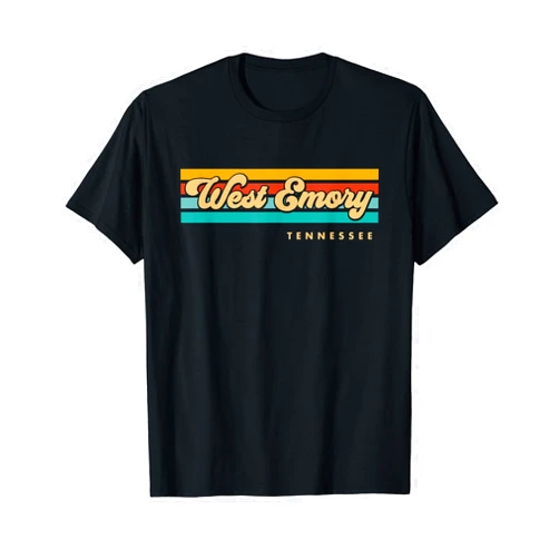 Vintage Souvenir West Emory, TN Tourist Vintage Sunset Stripes West Emory, Tennessee T-Shirt