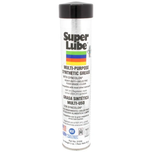 Super Lube 21036 Synthetic Grease (NLGI 2), 3 oz Cartridge, Translucent White, 1 pack