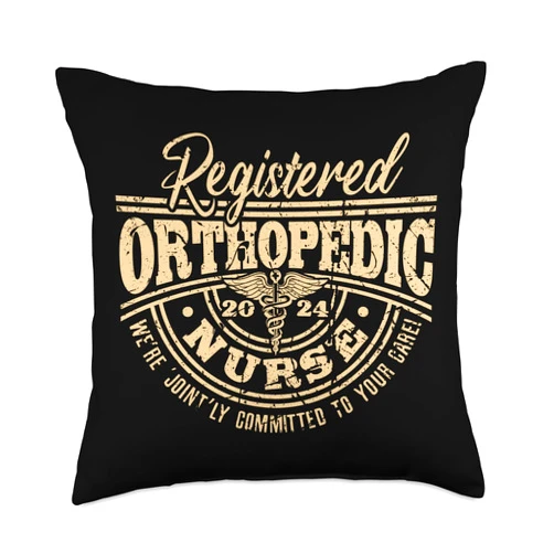 Registered Nurse Healthcare Registered 2024 Orthopedic Nursing Ortho Throw Pillow, 18x18, Multicolor