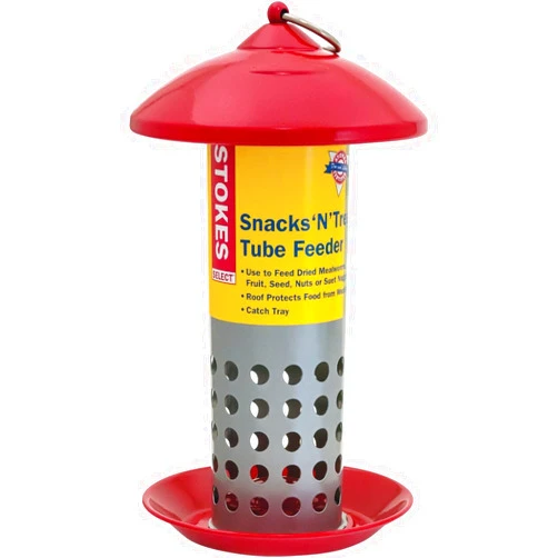 Classic Brands Stokes Select Snacks 'N Treats Red Metal 1 Lb. Capacity Tube Bird Feeder - 1 Each