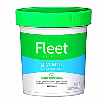 Fleet Laxative Glycerin Suppositories for Adult Constipation, Adult Laxative Jar Aloe vera, 50 Count Suppositories 50 Count (Pack of 1)